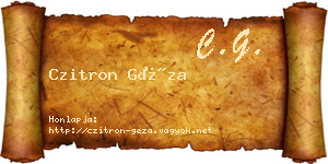Czitron Géza névjegykártya